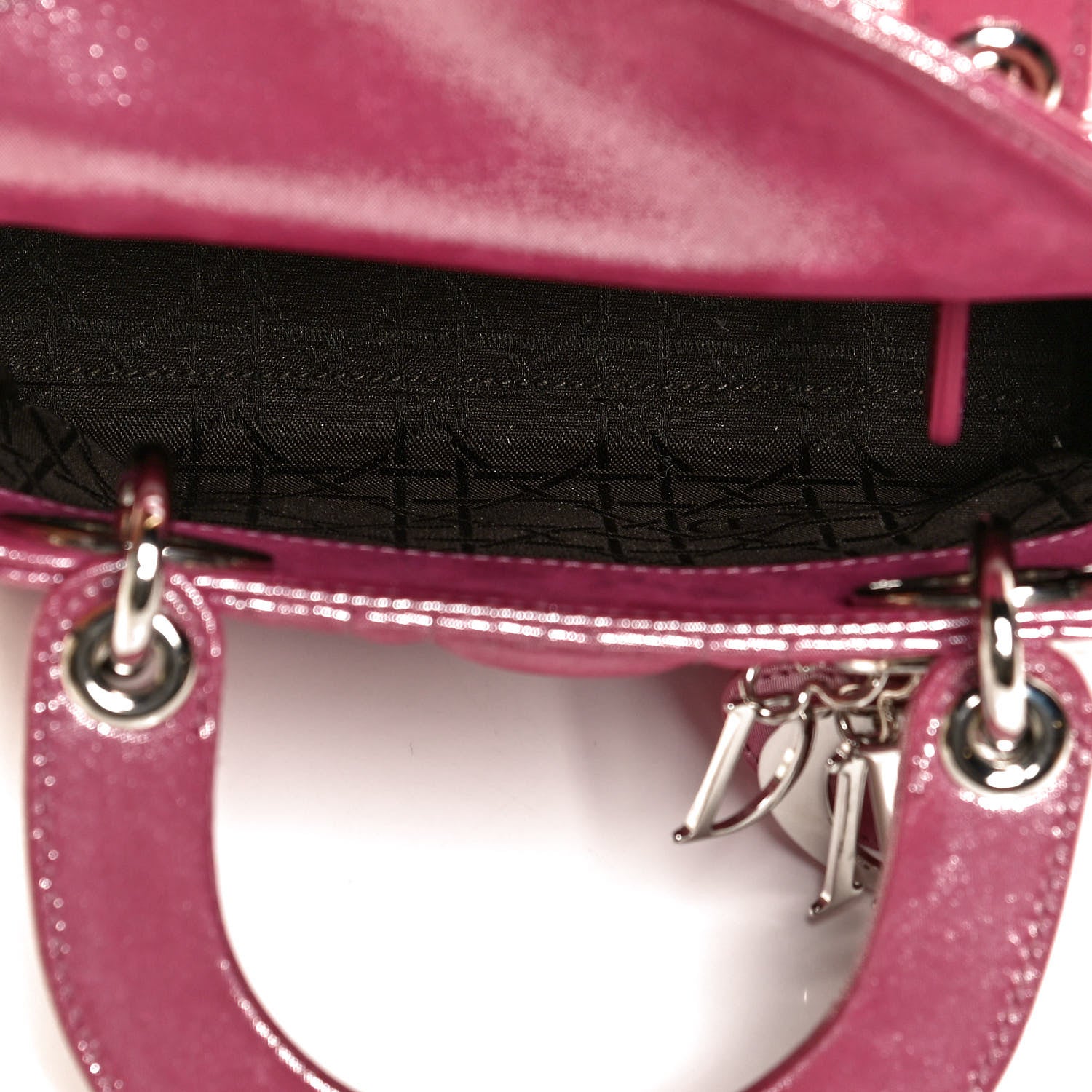 Christian Dior Metallic Lambskin Cannage Mini Lady Dior Rose Cherie 5 of 9