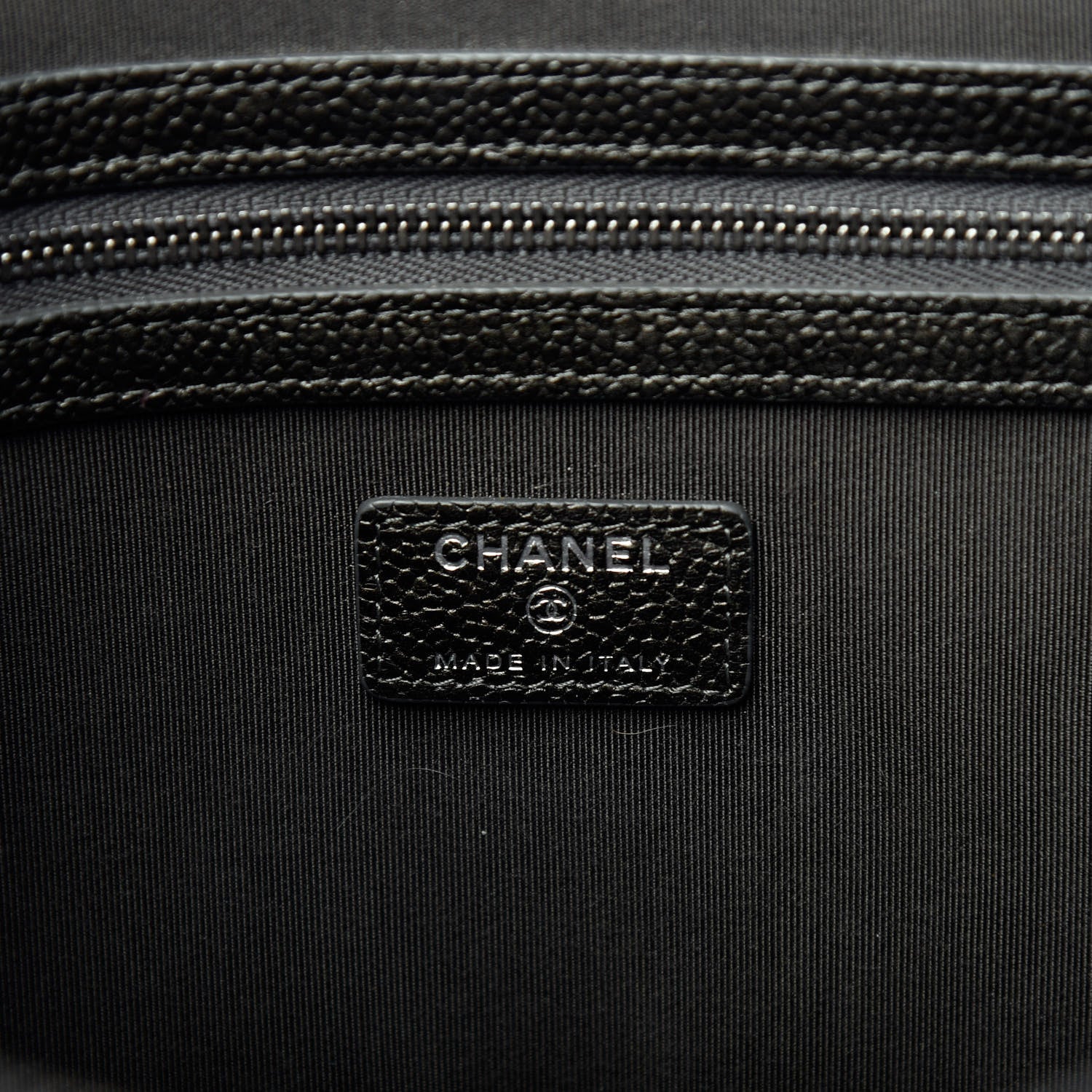 Chanel Caviar Quilted Large Cosmetic Case Dark Charcoal 6 of 7