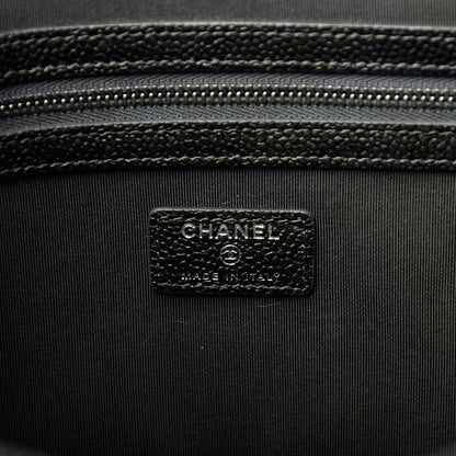 Chanel Caviar Quilted Large Cosmetic Case Dark Charcoal 6 of 7