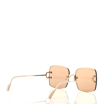 Cartier Rimless Square Sunglasses Gold 3 of 6