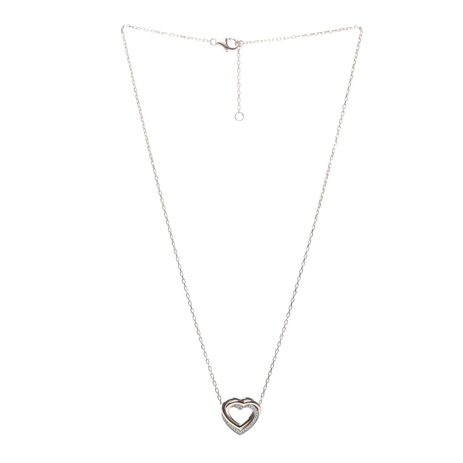 Cartier 18K Pink Yellow White Gold Diamond Trinity Heart Pendant Necklace 3 of 6