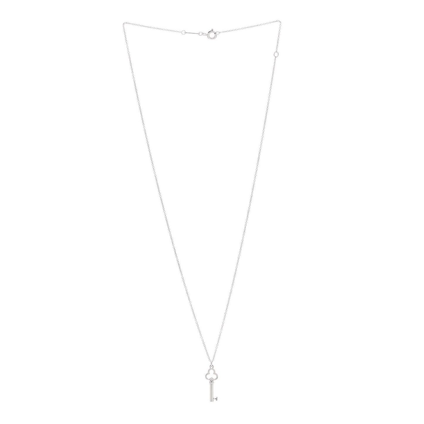 Sterling Silver Trefoil Key Pendant Necklace