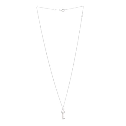 Tiffany Sterling Silver Trefoil Key Pendant Necklace 3 of 5