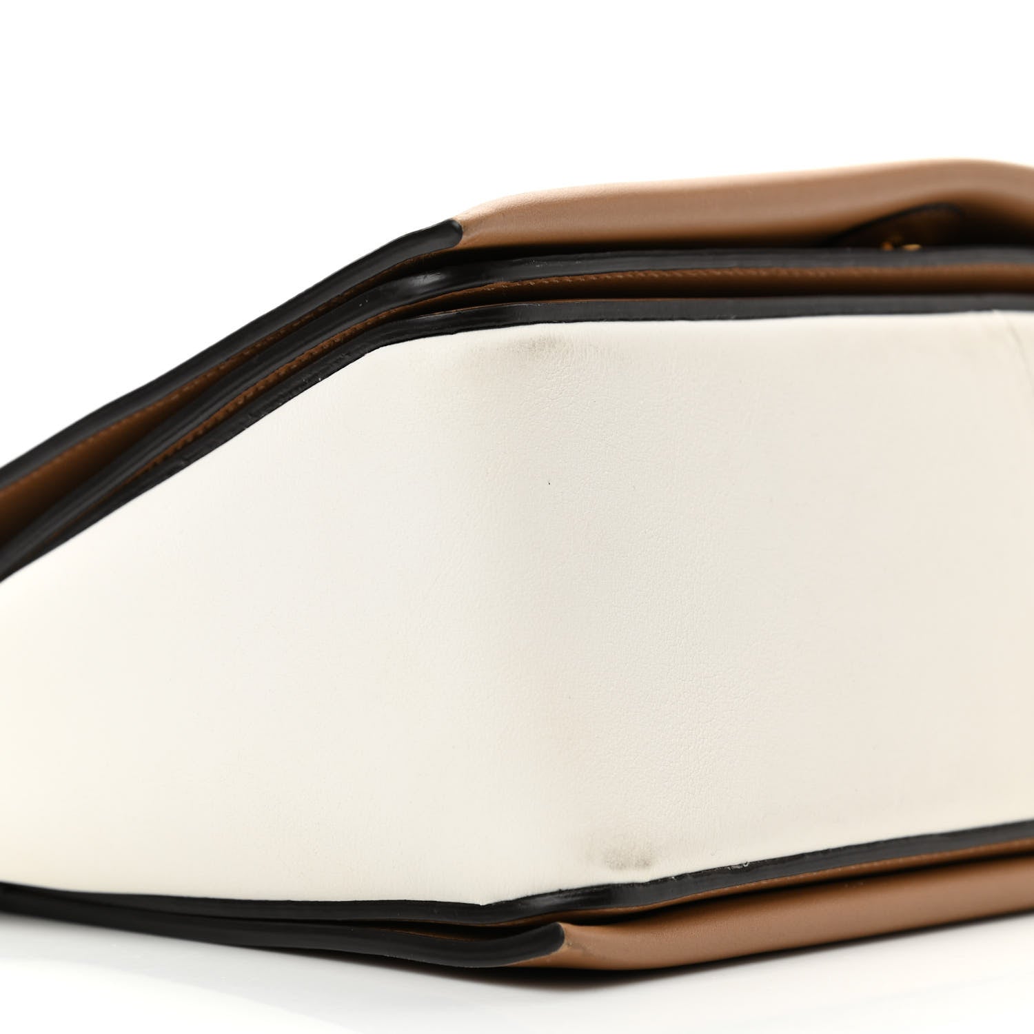 Celine Shiny Smooth Calfskin Medium Frame Shoulder Bag Tan Optic White 9 of 12