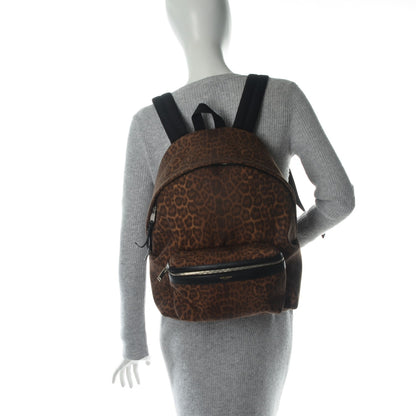 Saint Laurent Printed Canvas Leopard Classic Hunting Backpack Brown 2 of 7