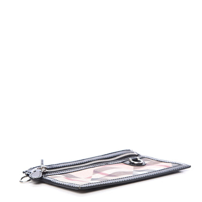 Burberry Patent Patchwork Check Wristlet Pouch Black 4 of 8