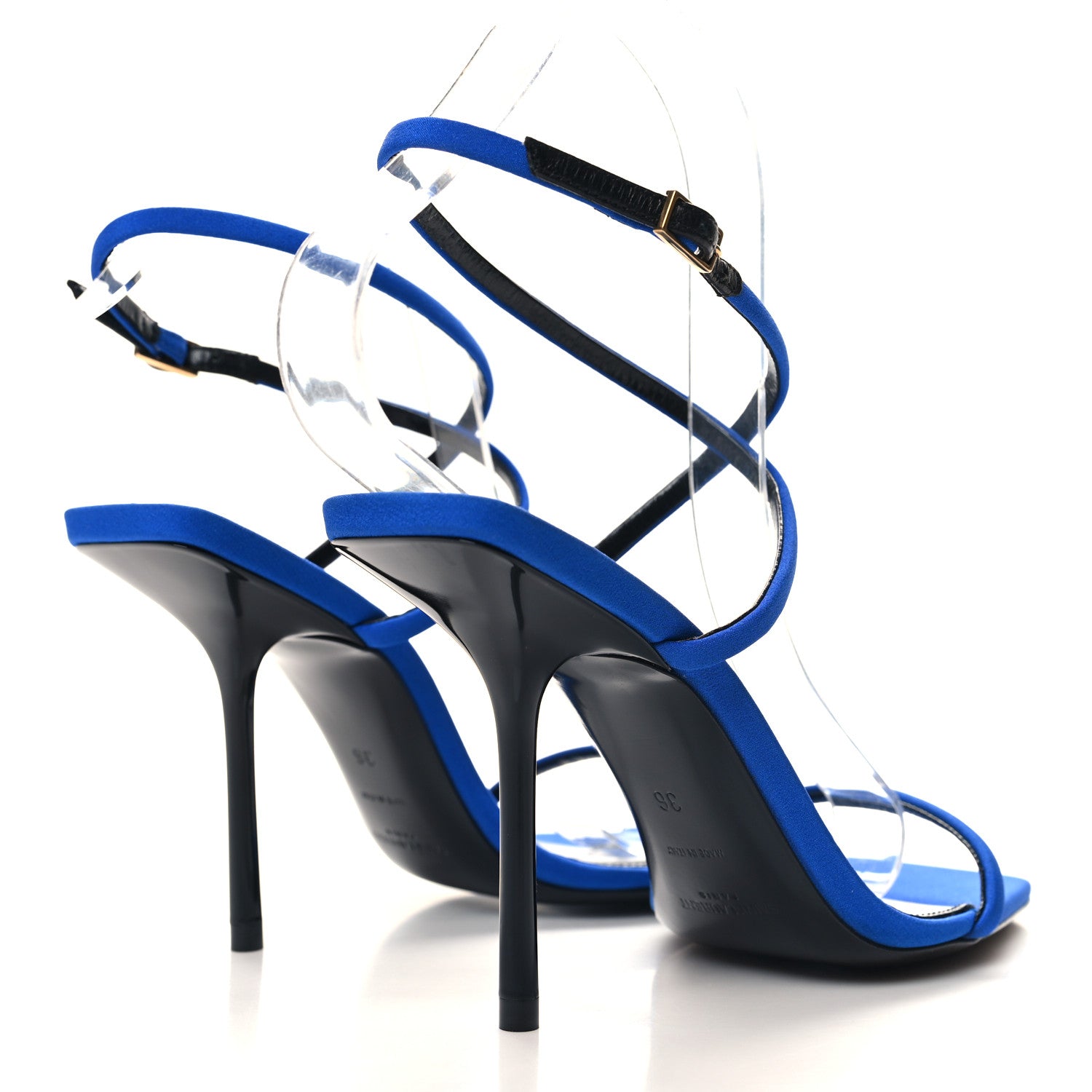 Saint Laurent Silk Crepe Baliqua 95 Sandals 36 Picasso Blue 4 of 9