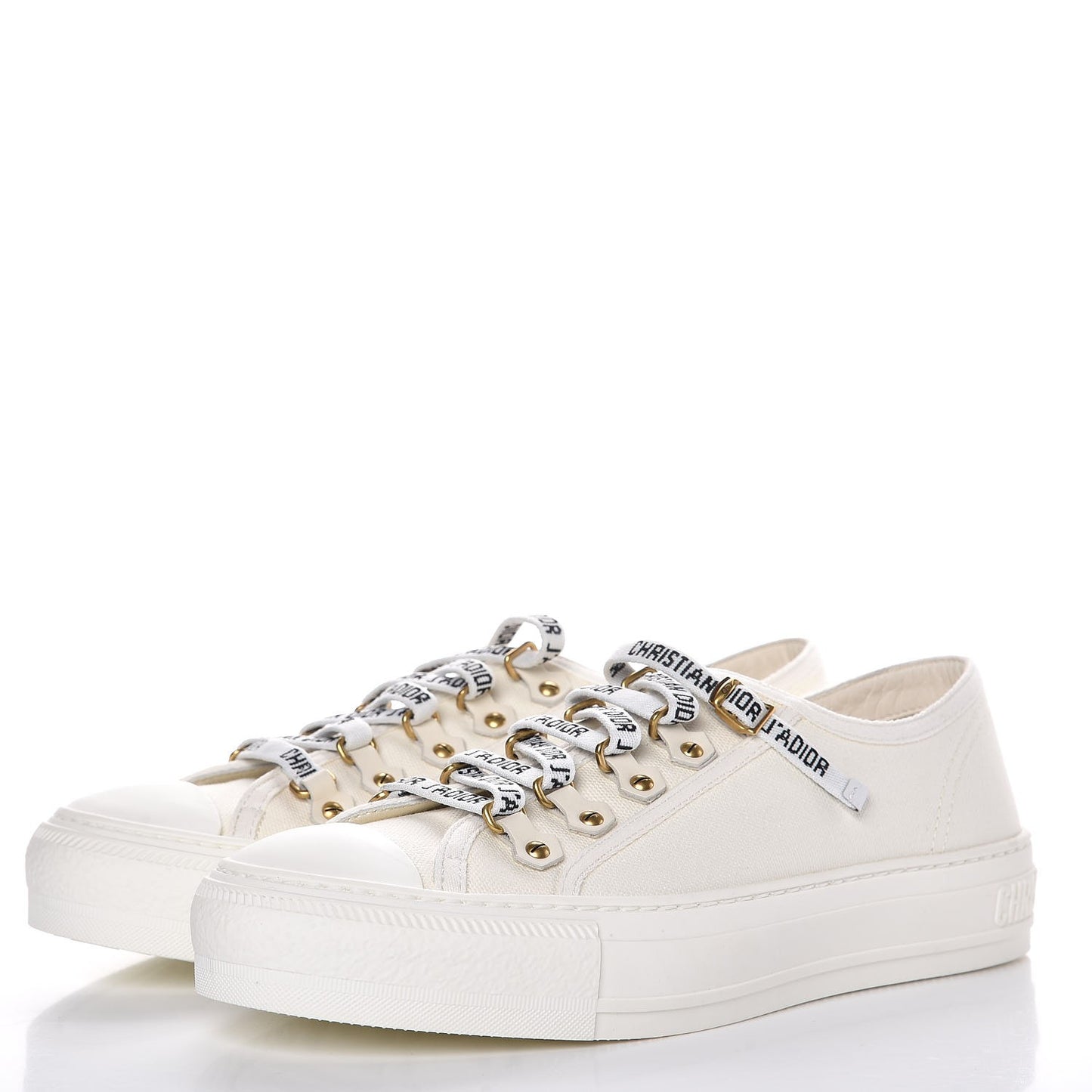 Canvas Walk'n Dior Low Top Sneakers 37.5 White