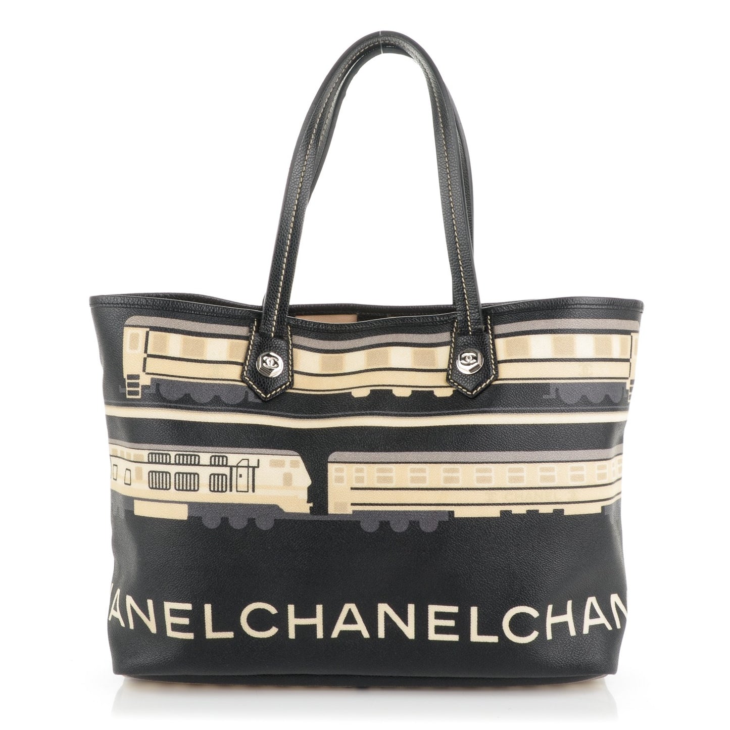 Coated Canvas Le Train Tote Black