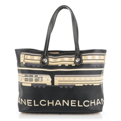 Chanel Coated Canvas Le Train Tote Black 1 of 7