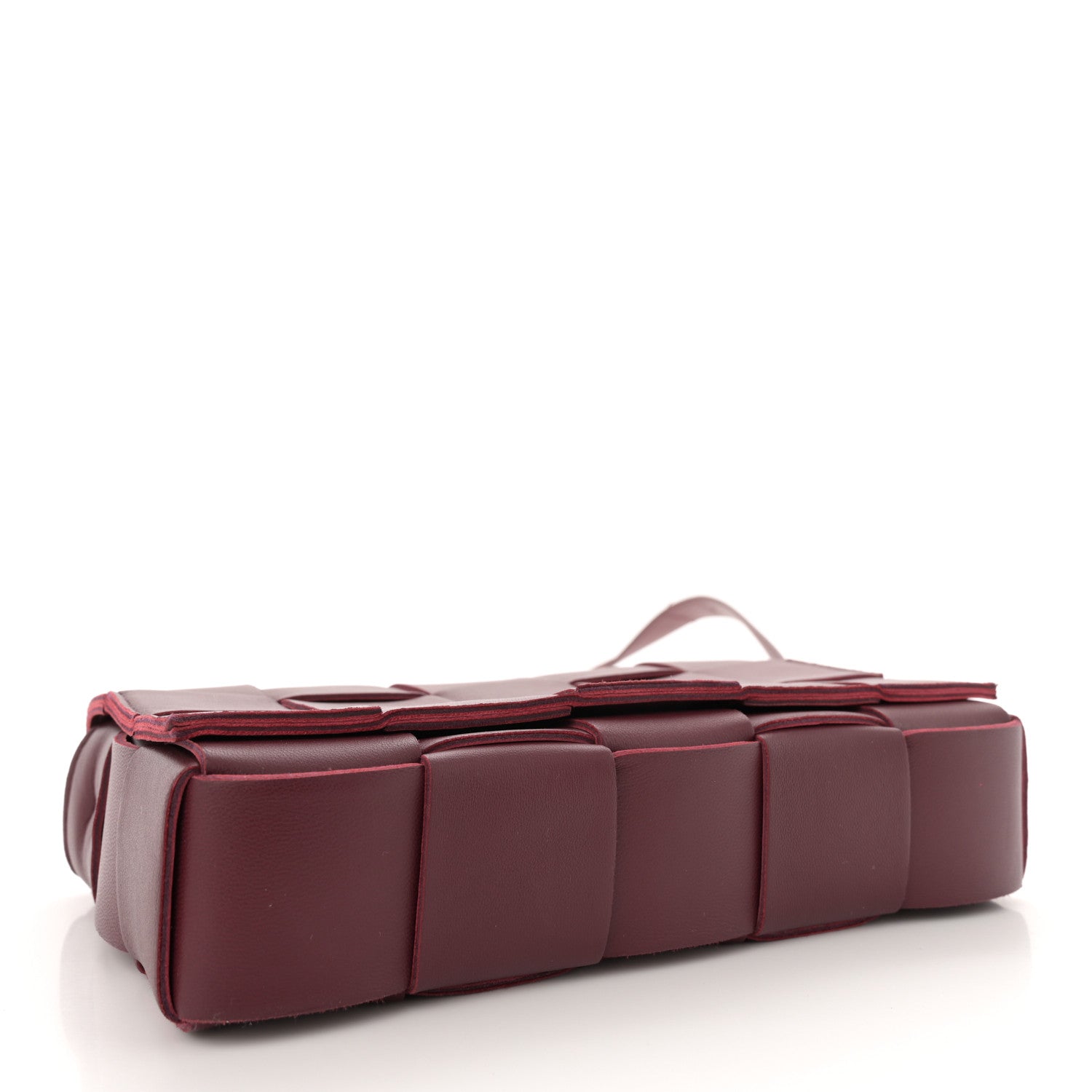 Bottega Veneta Lambskin Maxi Intrecciato Cassette Crossbody Bag Bordeaux 4 of 11