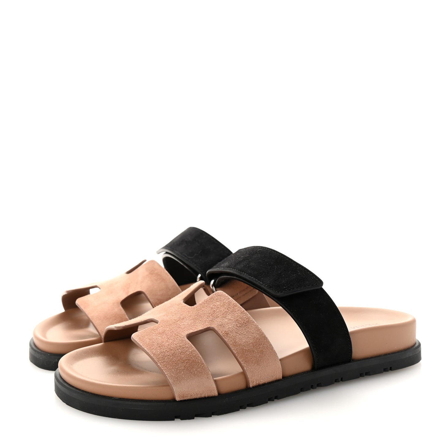 Suede Goatskin Womens Chypre Sandals 37 Rose Perle Black