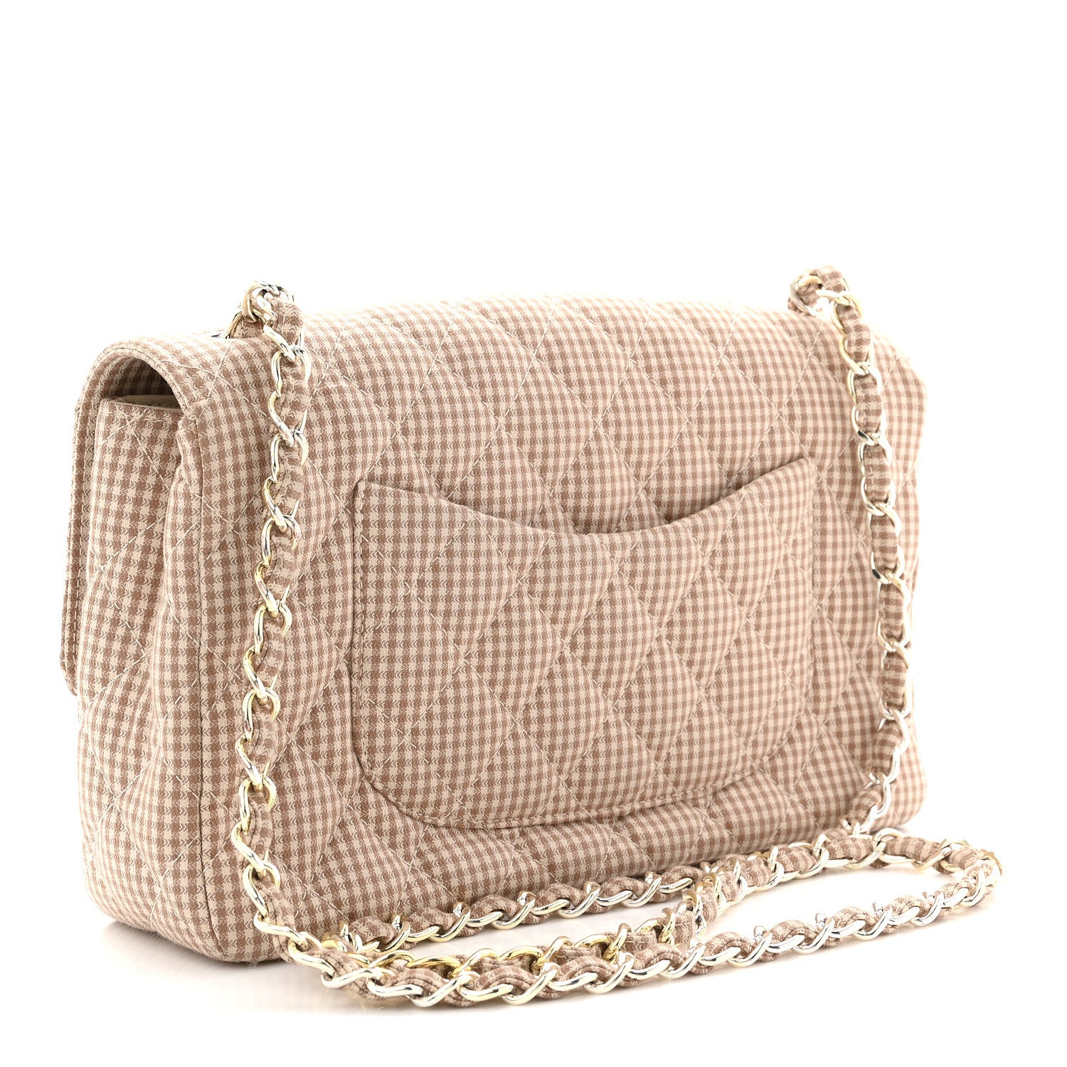 Chanel Toile Gingham Medium Single Flap Beige 3 of 11