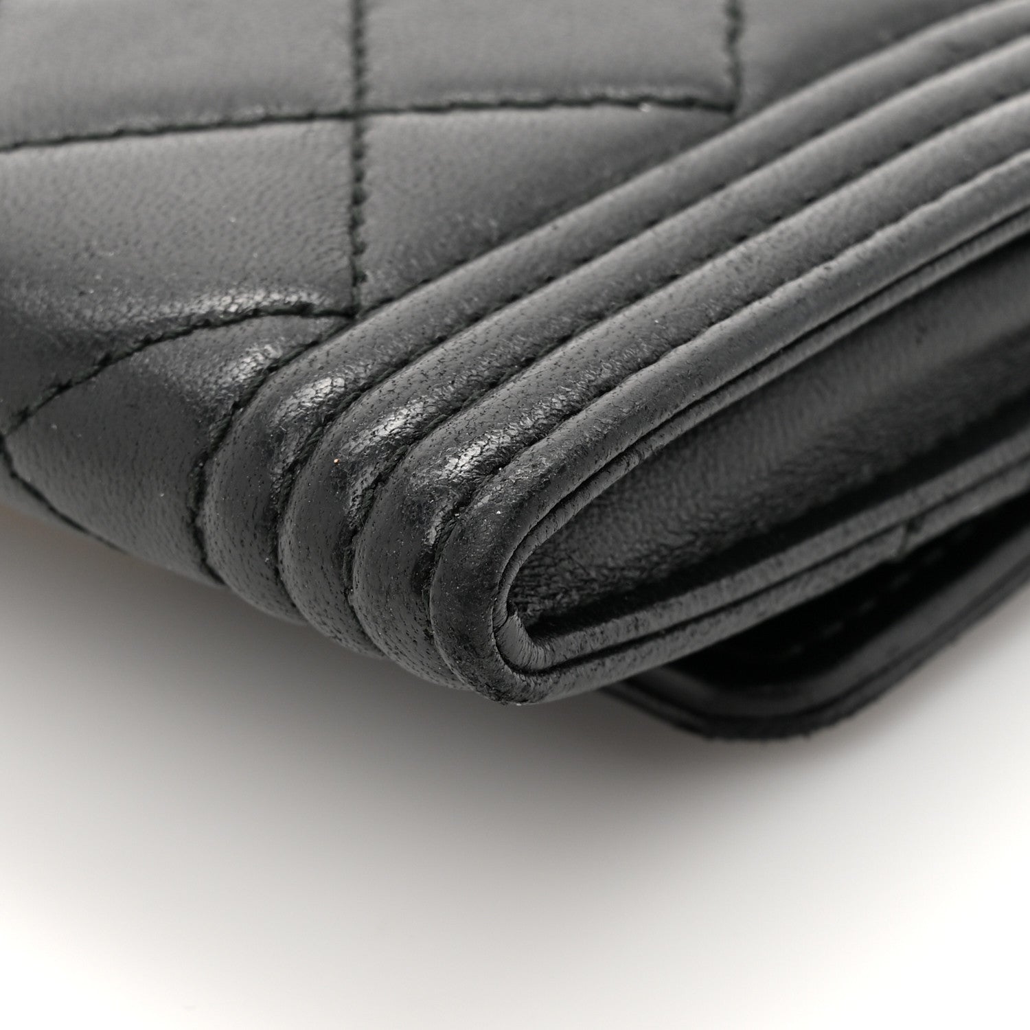 Chanel Lambskin Quilted Boy Flap Card Holder Black 9 of 12
