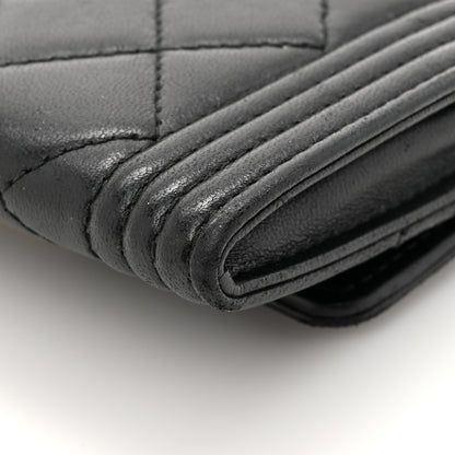 Chanel Lambskin Quilted Boy Flap Card Holder Black 9 of 12