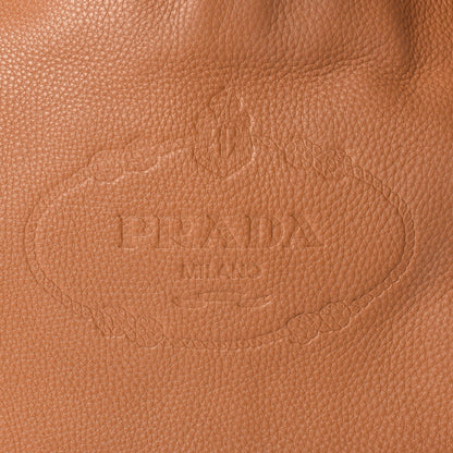 Prada Vitello Daino Logo Hobo Cuoio 8 of 16