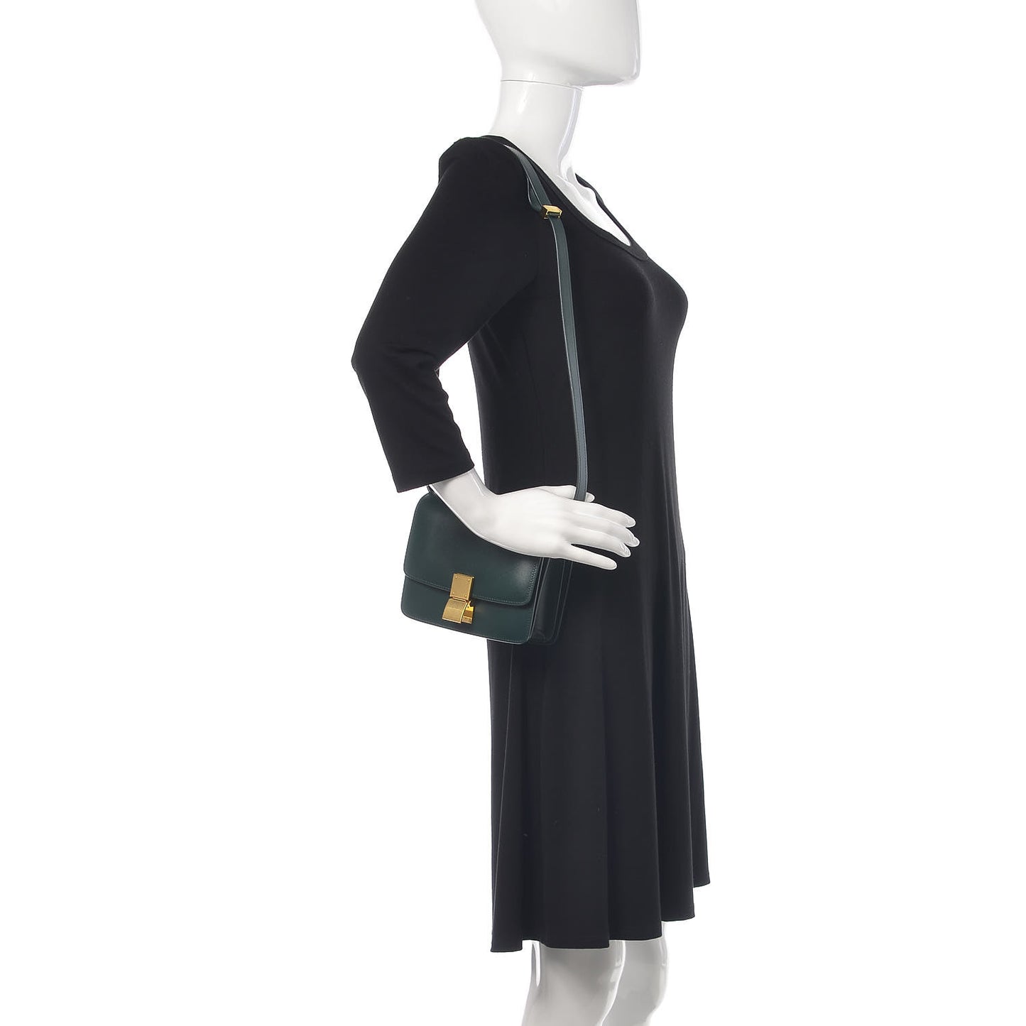 Box Calfskin Small Classic Box Flap Bag Light Emerald