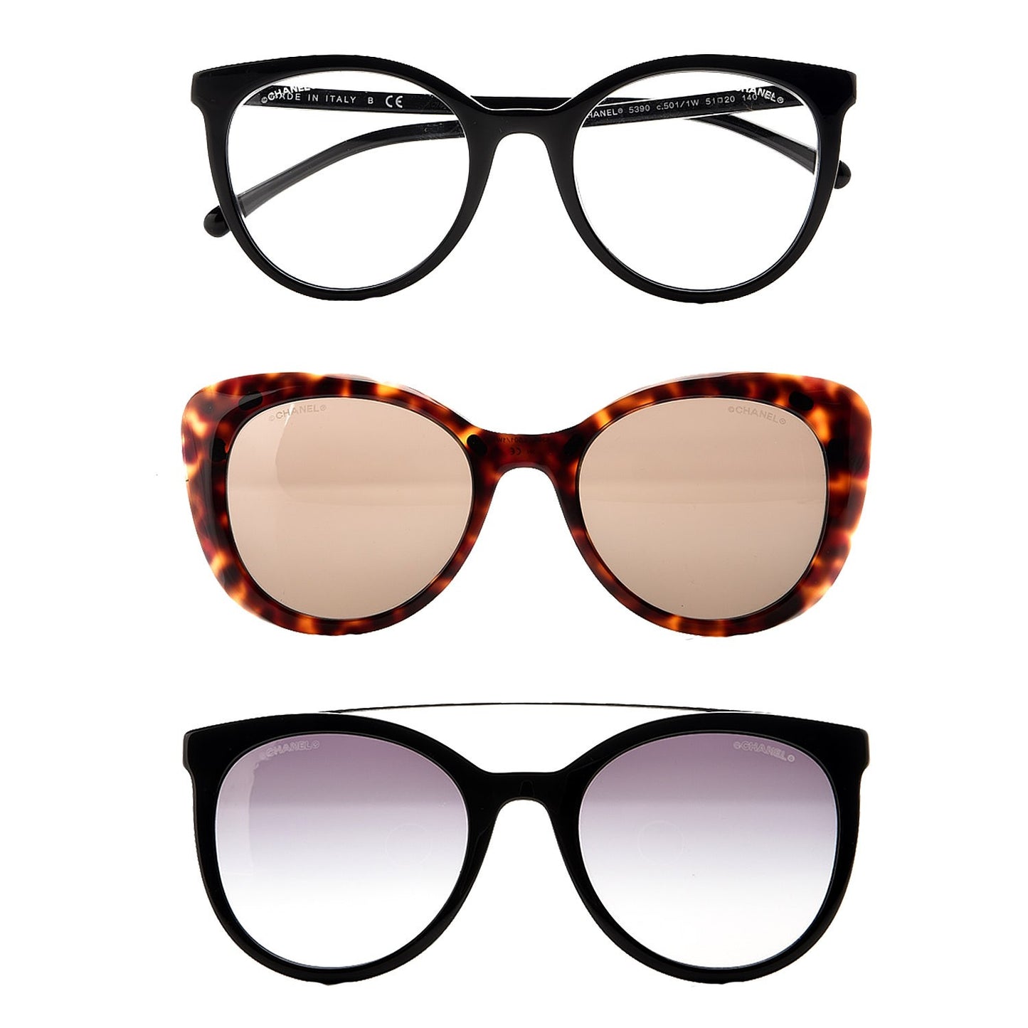 Clip On Sunglasses 5390 Black Tortoise