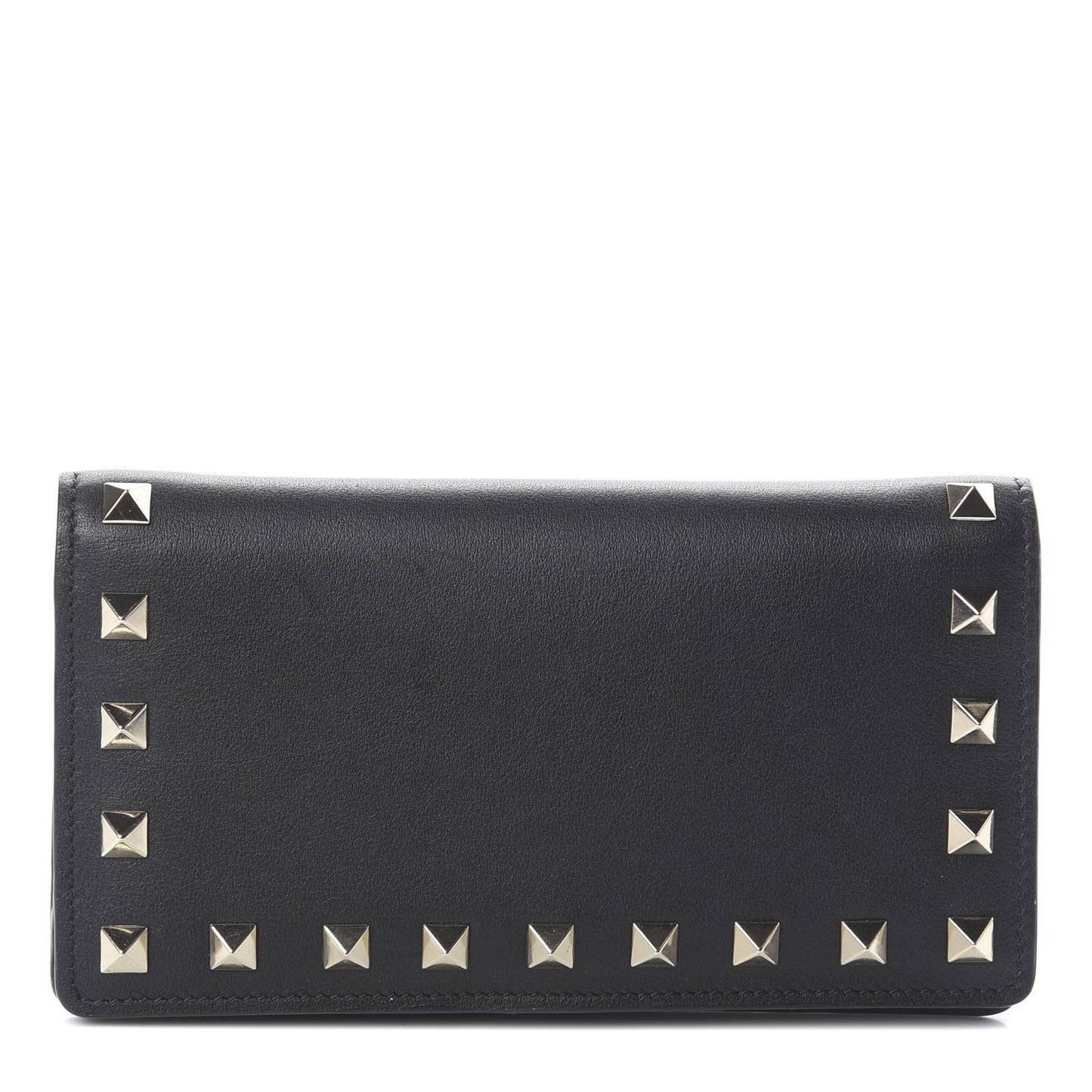 Vitello Rockstud Flap Wallet Black