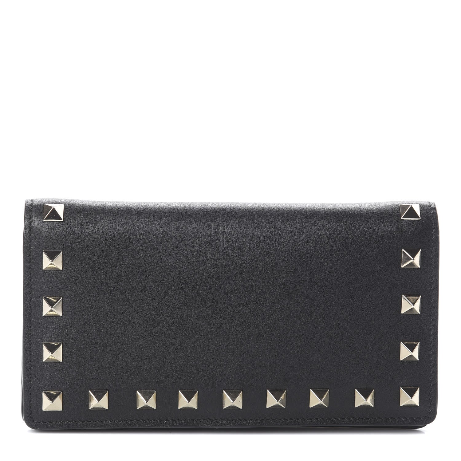 Valentino Garavani Vitello Rockstud Flap Wallet Black 1 of 5