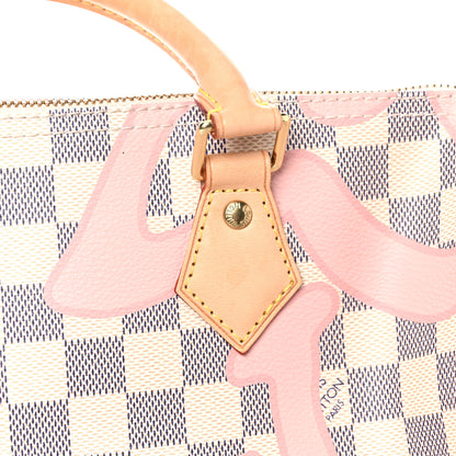 Louis Vuitton Damier Azur Tahitienne Speedy Bandouliere 30 Rose Ballerine 23 of 31