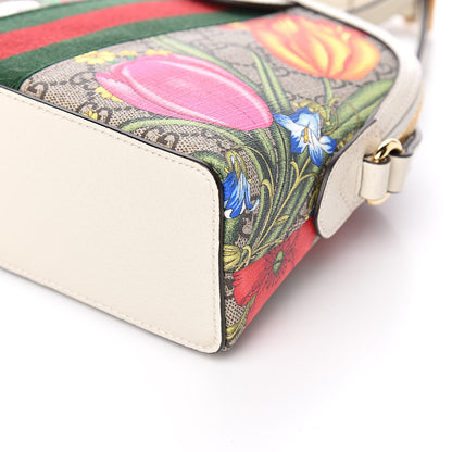 Gucci GG Supreme Monogram Flora Web GG Small Ophidia Dome Shoulder Bag White 9 of 12
