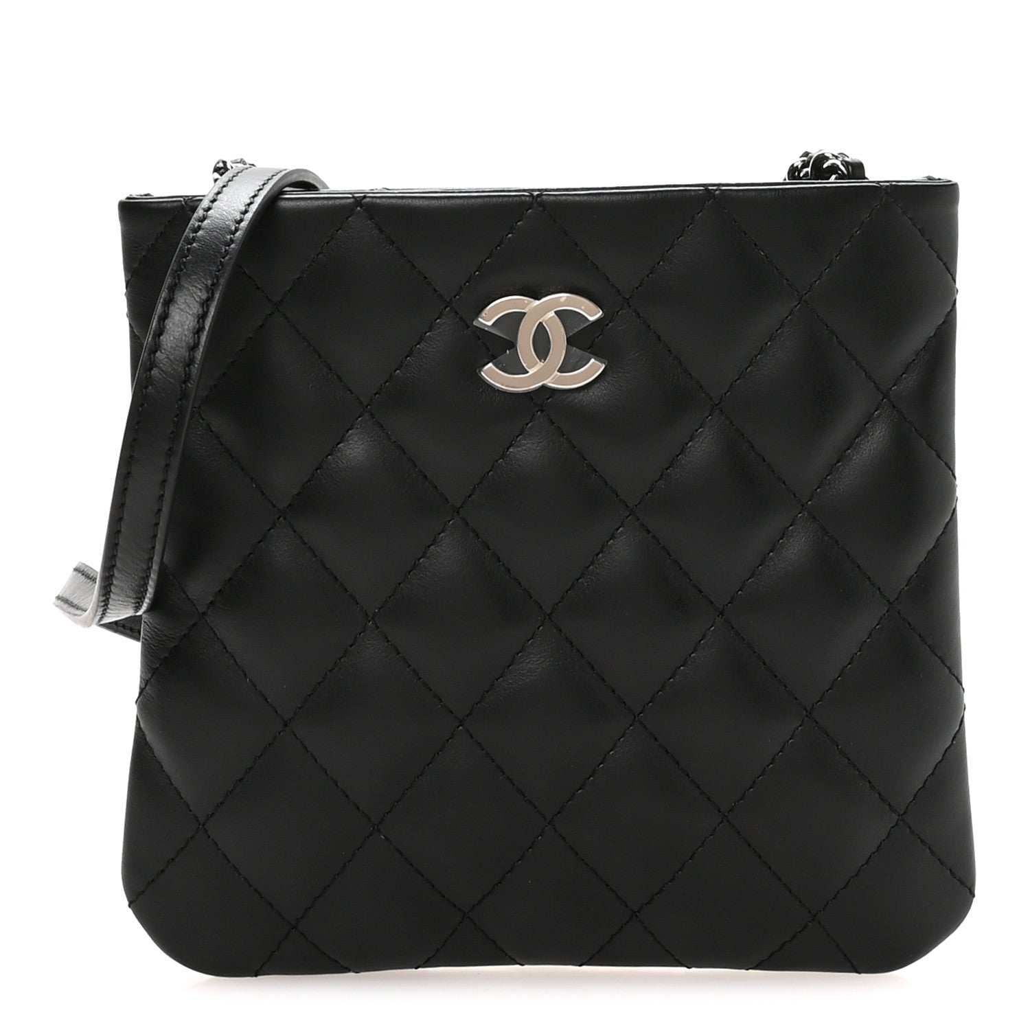 Chanel Lambskin Quilted Uniform Crossbody Bag Black 1 of 11
