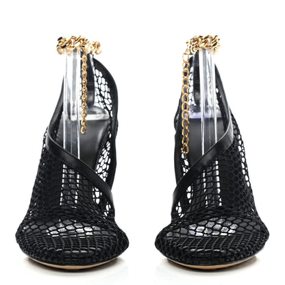 Bottega Veneta Mesh Nappa Chunky Chain Sandals 38.5 Black 2 of 7