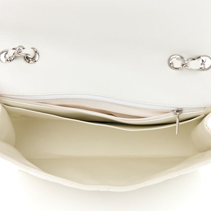 Chanel Caviar Quilted Jumbo Single Flap White 5 of 11
