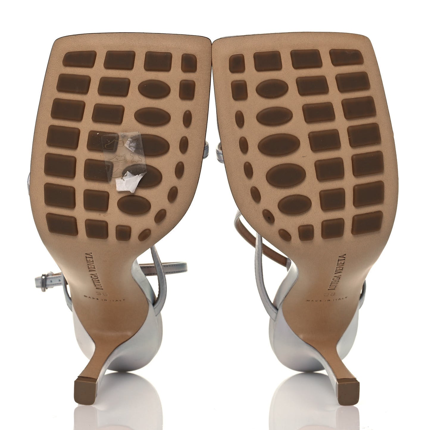 Laser Nappa Stretch Multi Strap 90mm Sandals 38 Moon Drop