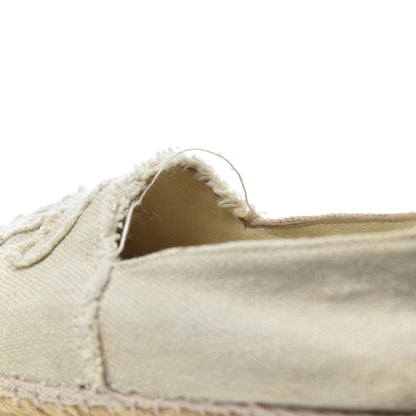 Chanel Linen CC Espadrilles 38 Beige Black 11 of 23