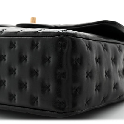 Chanel Lambskin Cross Stitch Small Coco Handle Flap Dark Black 10 of 10
