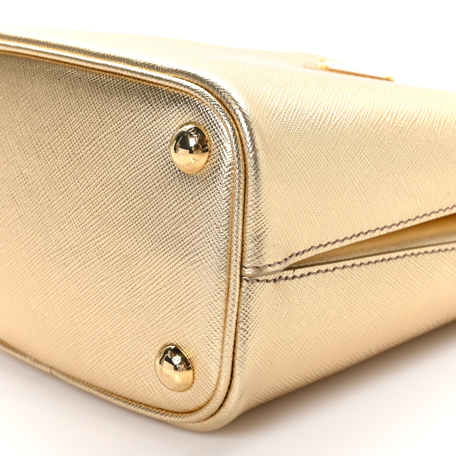 Prada Metallic Saffiano Small Panier Bucket Bag Platino 9 of 10