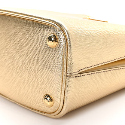 Prada Metallic Saffiano Small Panier Bucket Bag Platino 9 of 10