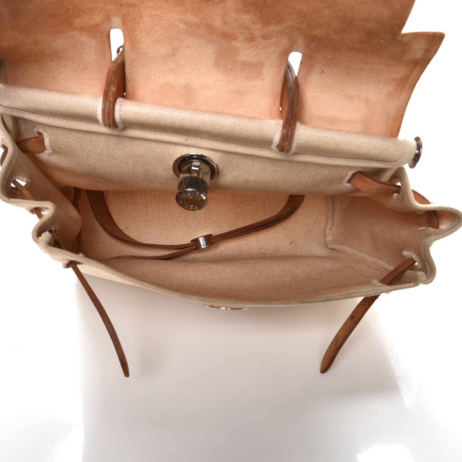 Hermes Toile Vache Calfskin Herbag 30 PM Backpack Natural 5 of 18