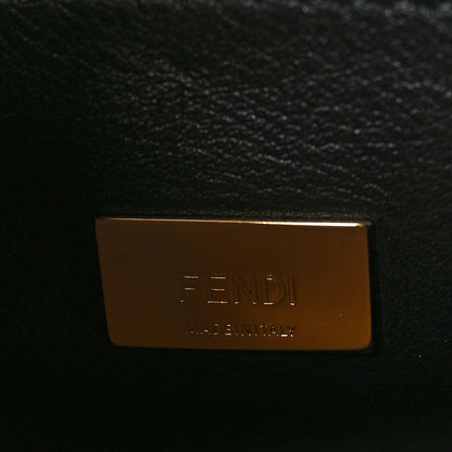 Fendi Vitello Tahiti Burro Medium Peekaboo Iconic Essentially Satchel Tortora Black 6 of 9