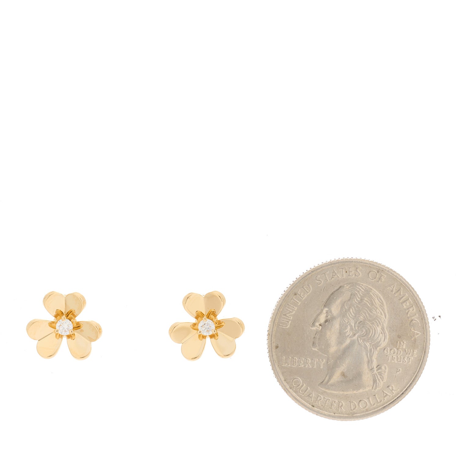 Van Cleef & Arpels 18K Yellow Gold Diamond Mini Frivole Earrings 2 of 5