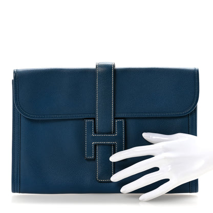 Hermes Epsom Jige PM Clutch Bleu Thalassa 2 of 6
