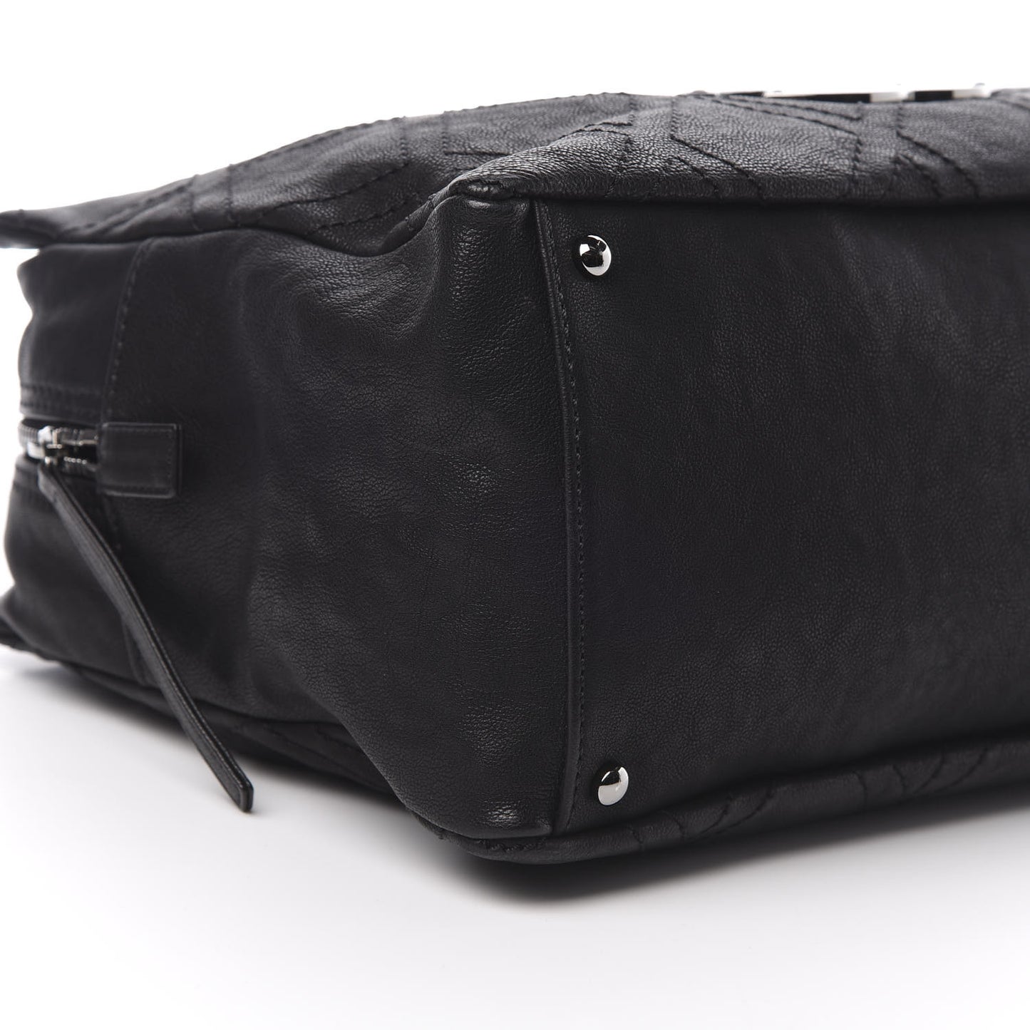 Calfskin Large Diamond Stitch Tote Black