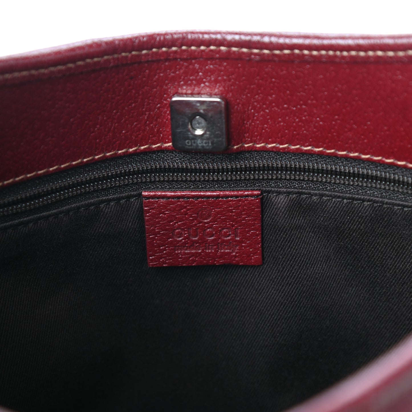 Monogram Calfskin Shoulder Bag Hobo Red