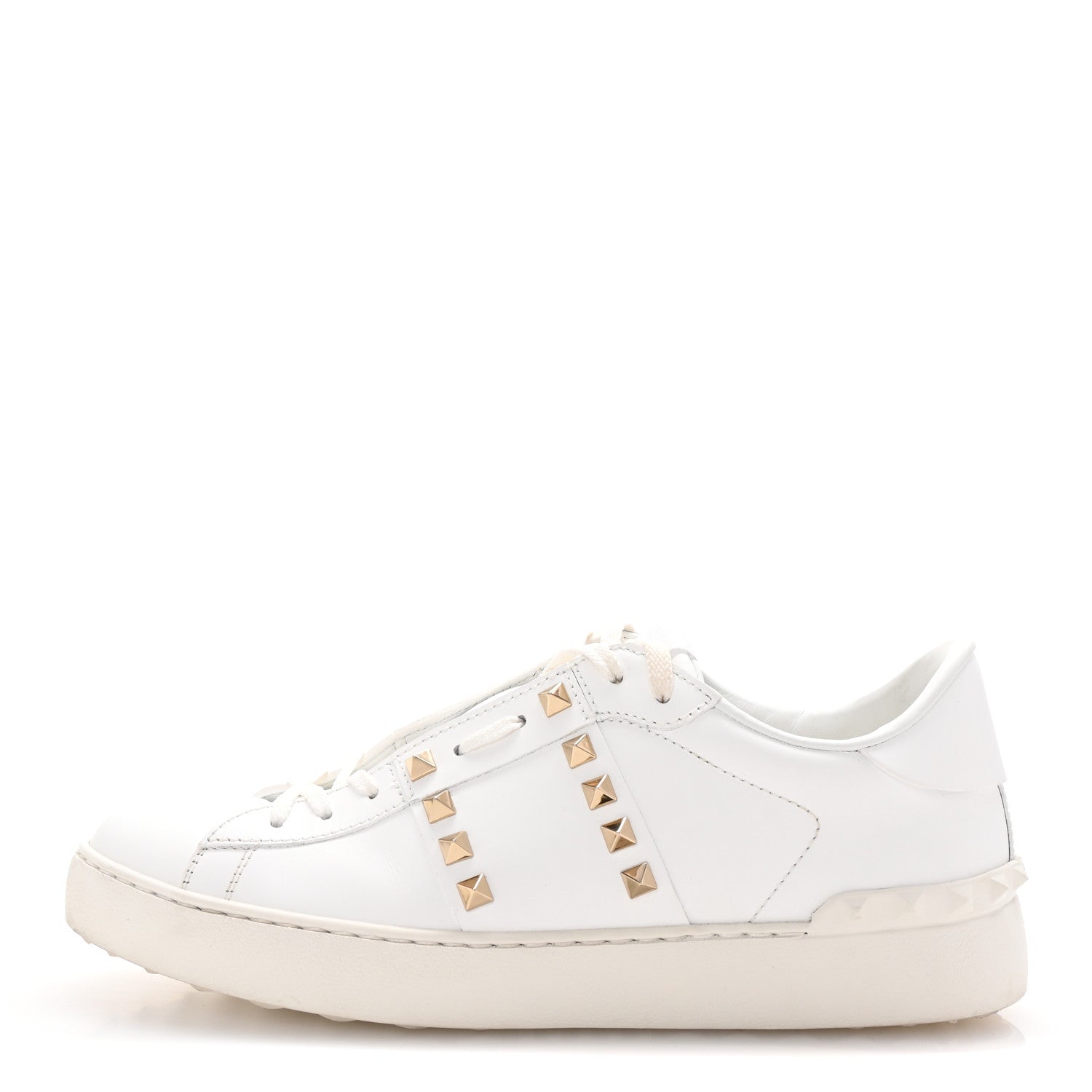 Valentino Garavani Calfskin Rockstud Untitled Open Sneakers 39 White 1 of 10
