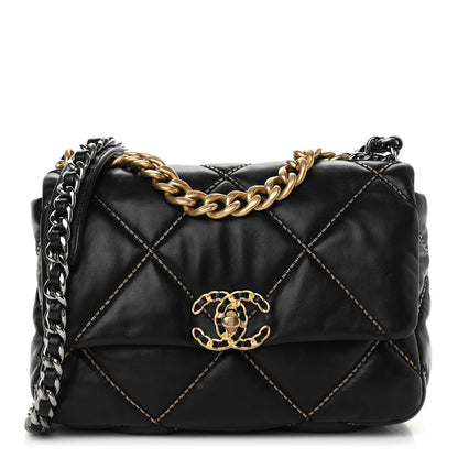 Chanel Lambskin Chain Quilted Medium Chanel 19 Flap Black 1 of 10