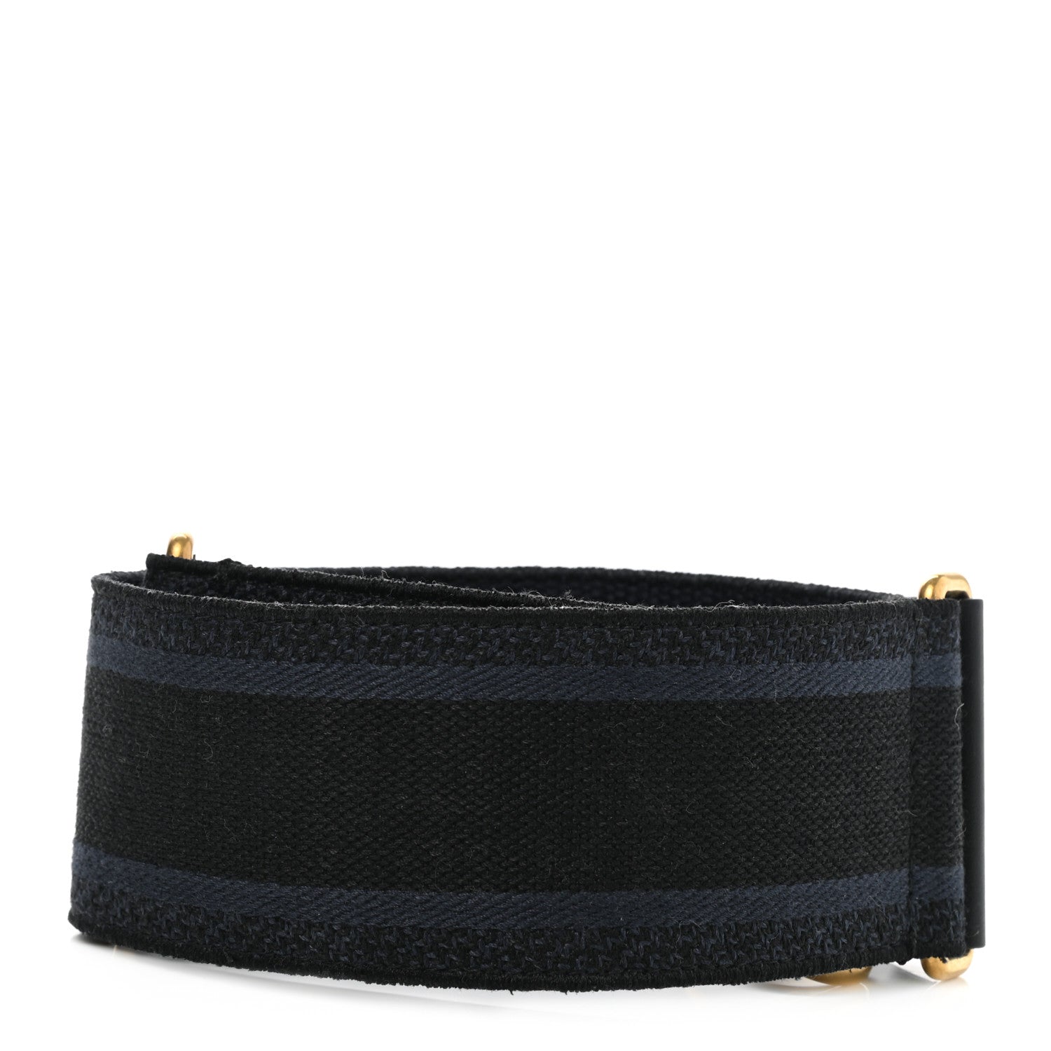 Christian Dior Canvas Embroidered Shoulder Strap Denim Blue 2 of 5