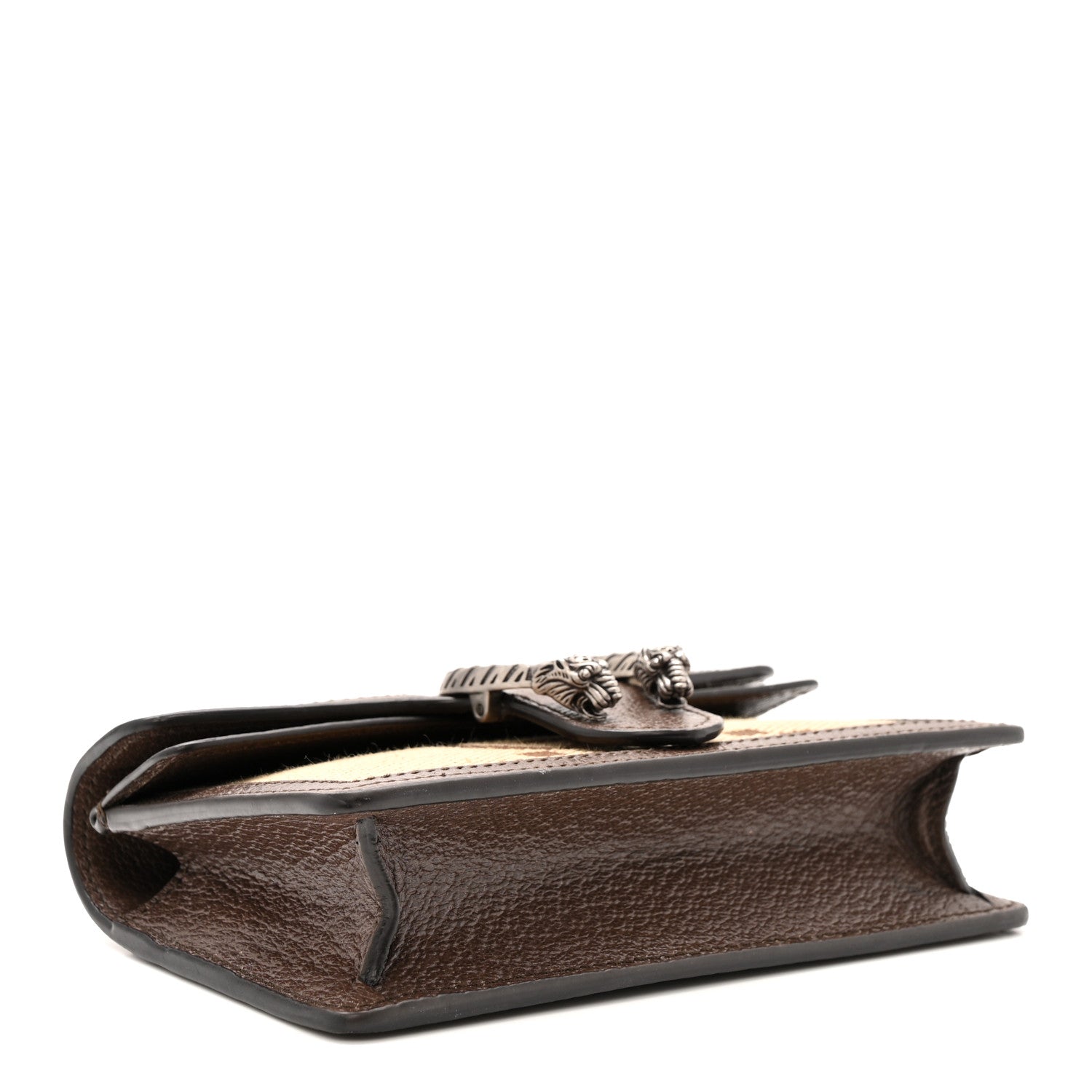 Gucci Monogram Jumbo GG Textured Dollar Calfskin Super Mini Dionysus Shoulder Bag Camel Ebony New Acero 4 of 12