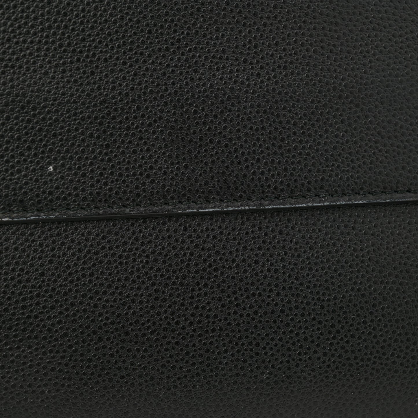 Grained Calfskin Papier Flap Tote Black
