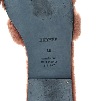 Hermes Woolskin Oran Sandals 40 Rose Aube 6 of 7
