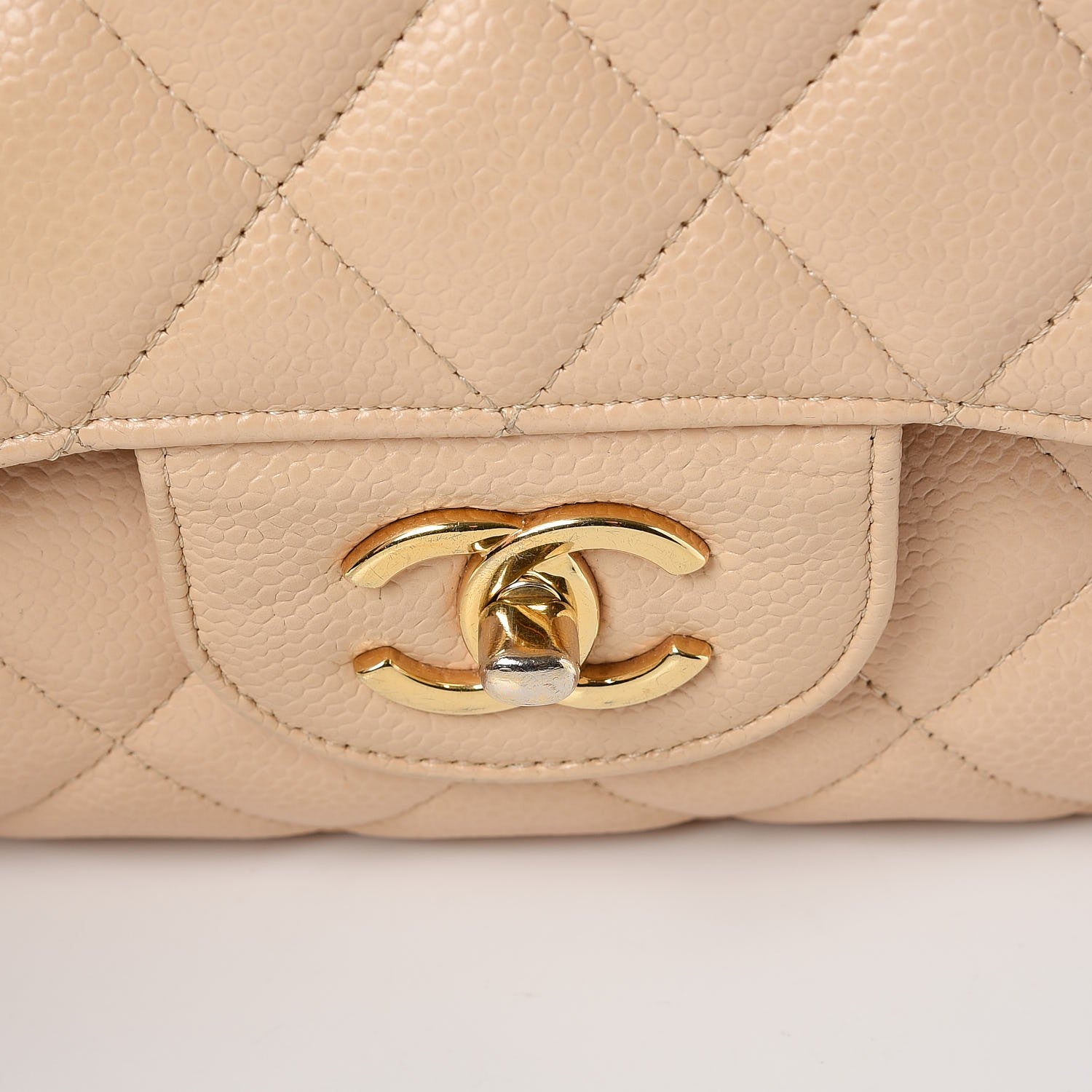 Chanel Caviar Quilted Jumbo Double Flap Beige Clair 13 of 14