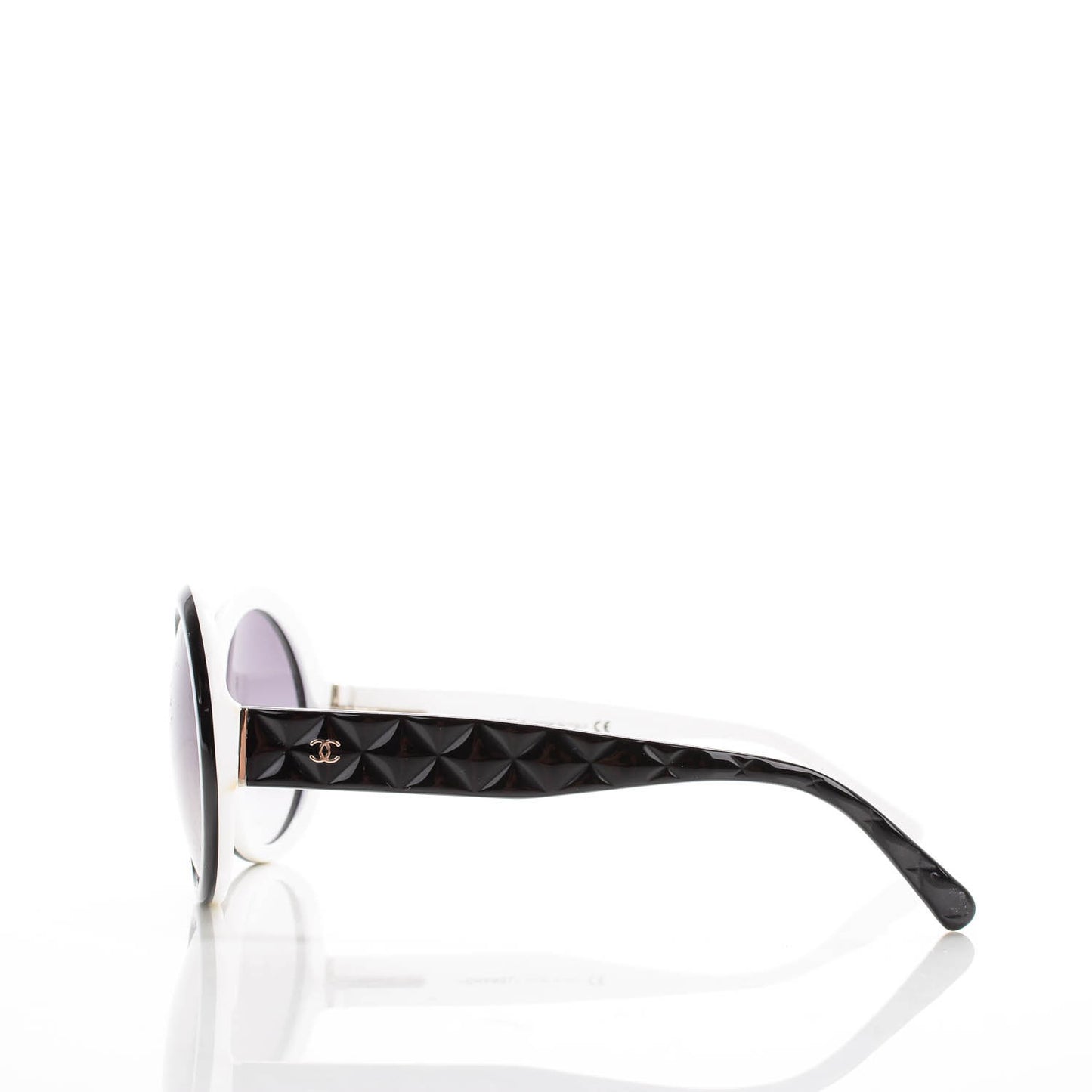 Quilted CC Mod Sunglasses 5120 Black White