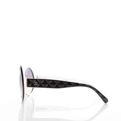 Chanel Quilted CC Mod Sunglasses 5120 Black White 2 of 5