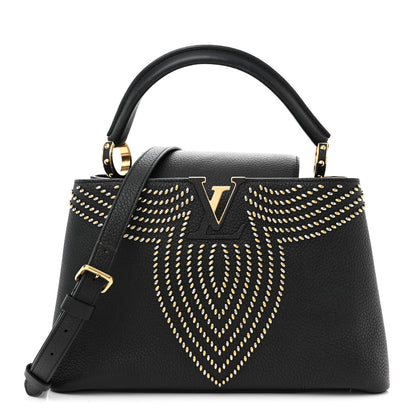 Louis Vuitton Taurillon Fleur De Lys Capucines PM Black 1 of 11